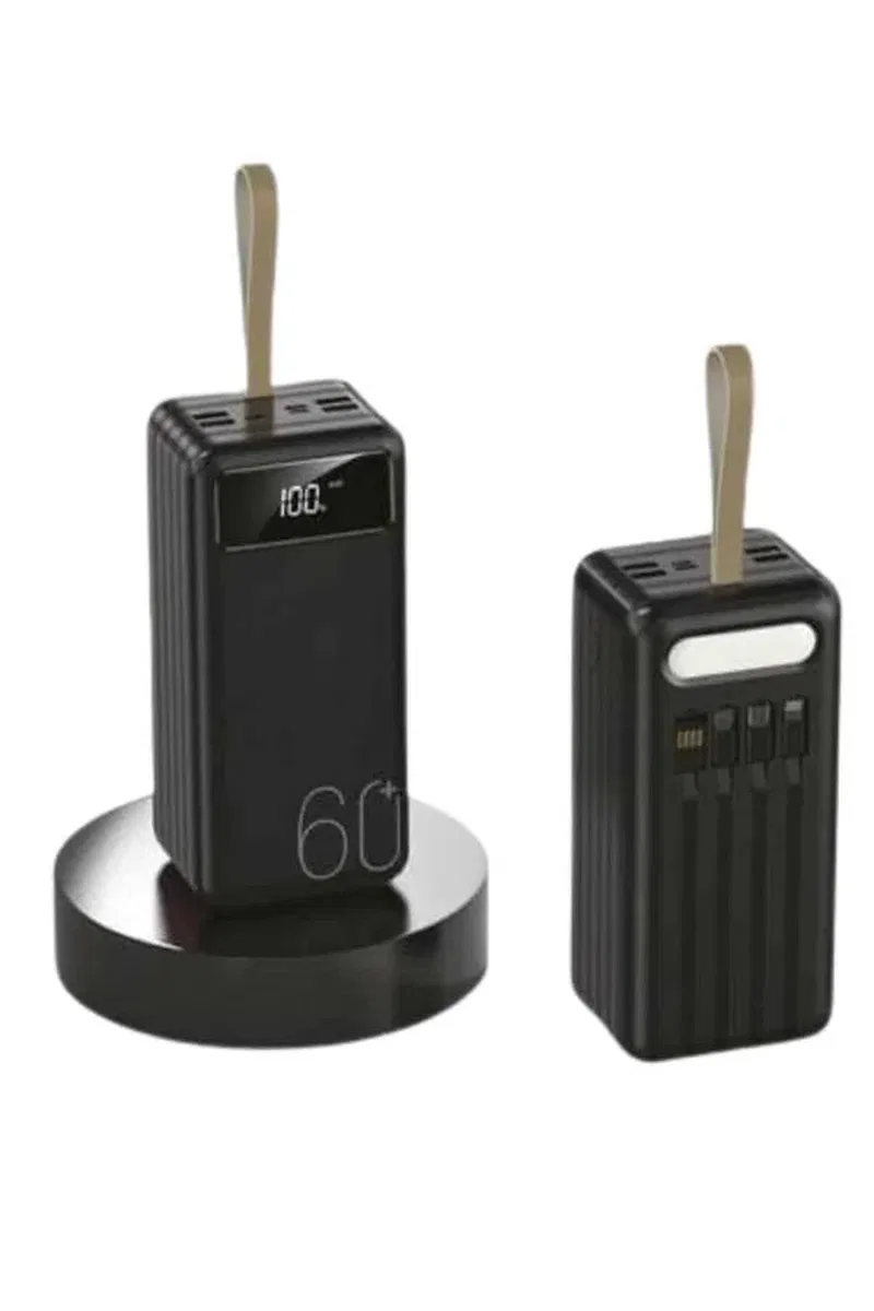 Powerbank 60. 000 Mah Taşınabilir Şarj Hızlı El Fenerli Dijital Göstergeli görsel 3