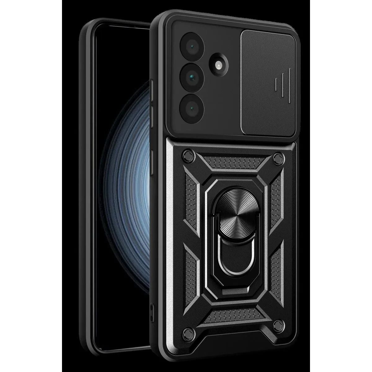 Samsung Galaxy A27 5g Pars Lens Yüzüklü Silikon - Siyah