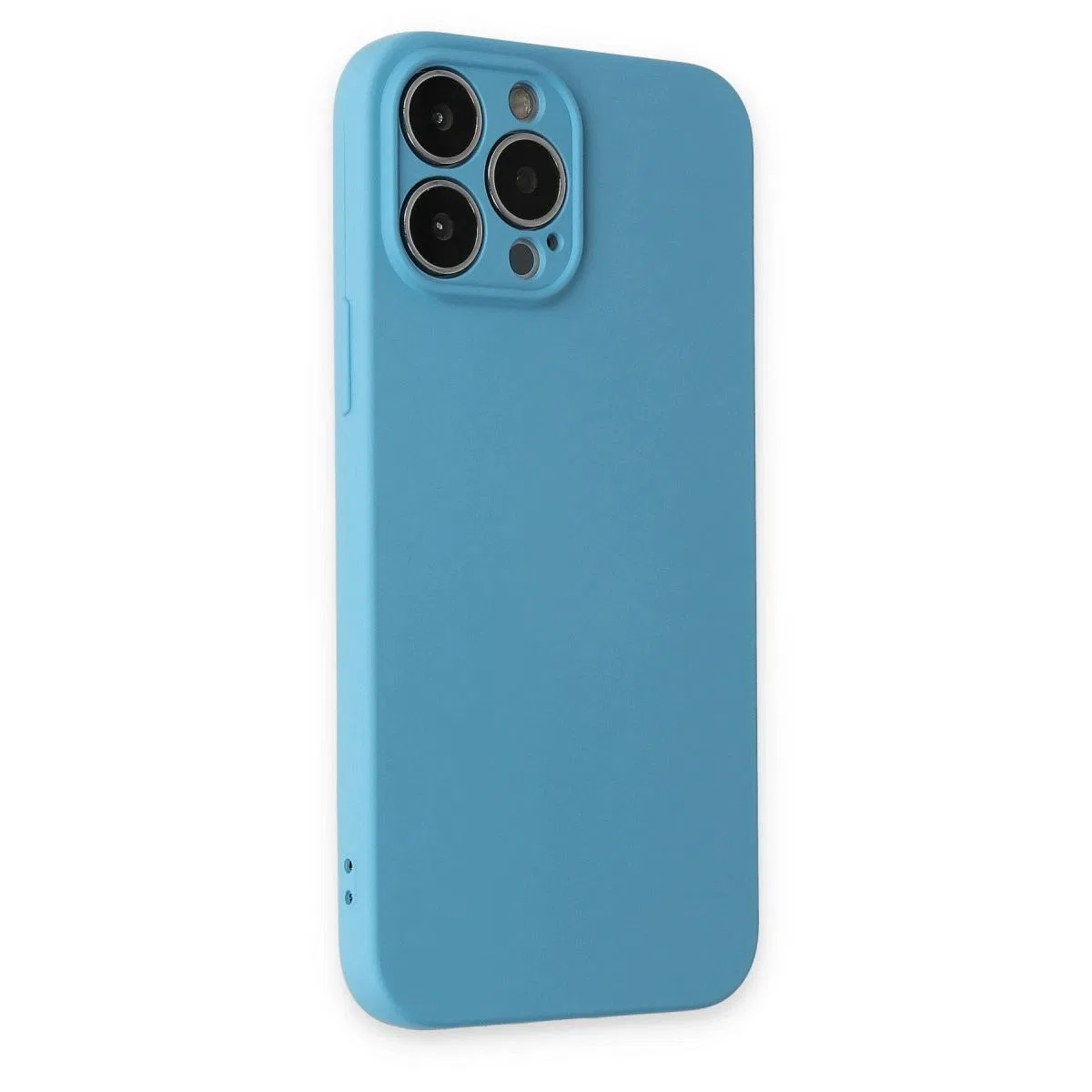 Apple İphone 13 Pro Max Kılıf Nano İçi Kadife Silikon - Mavi görsel 2