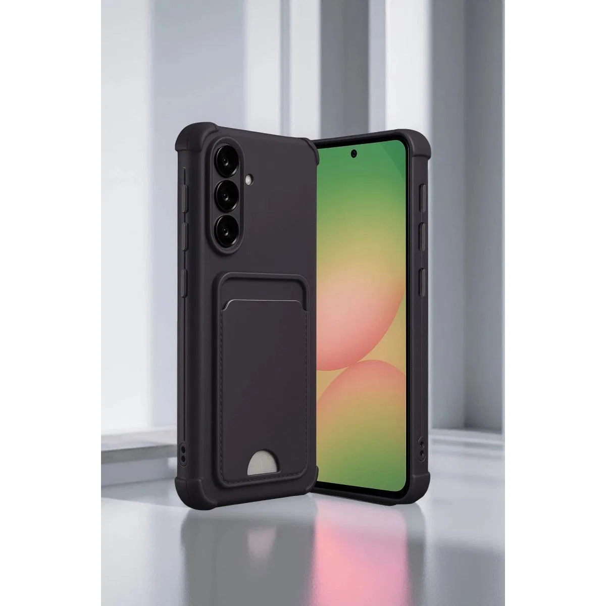 Samsung Galaxy A36 Kılıf Kelvin Kartvizitli Silikon - Siyah görsel 2
