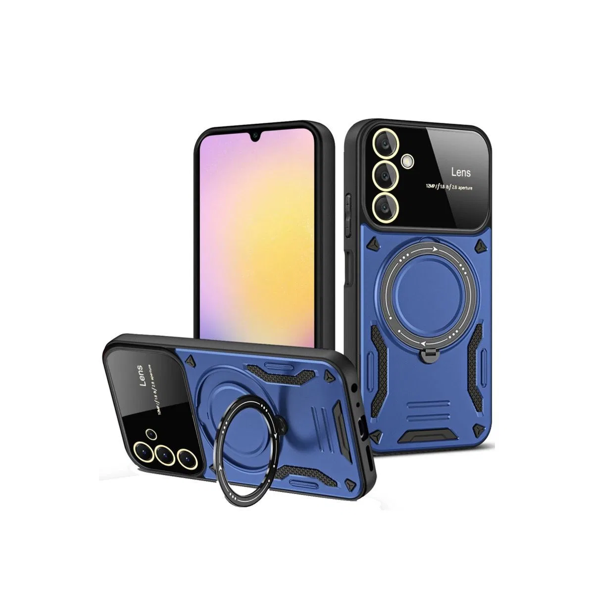 Samsung Galaxy A14 4g Kılıf Joy Lens Standlı Kapak - Lacivert