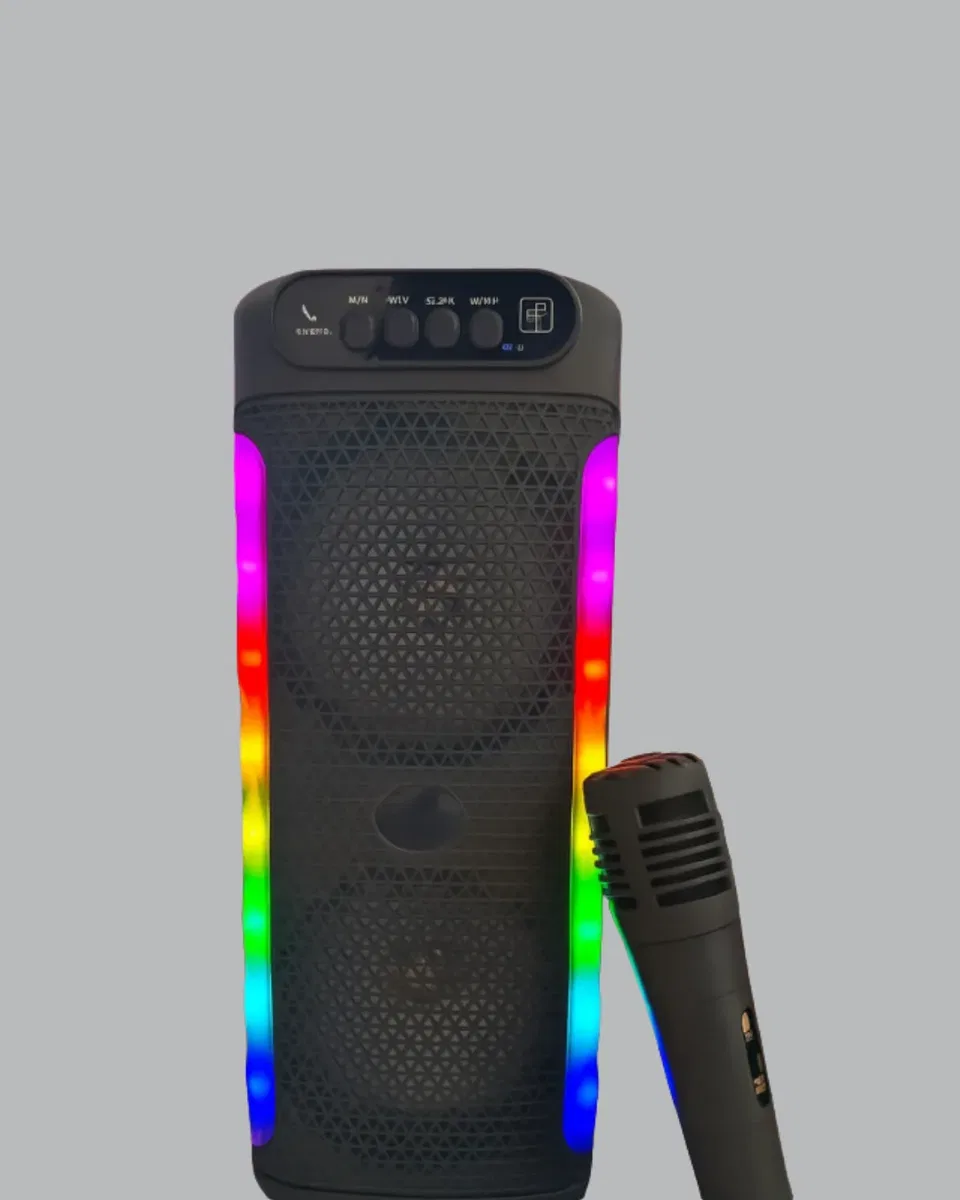 Çift 4 inç Hoparlörlü RGB Işıklı Bluetooth Ses Sistemi görsel 4