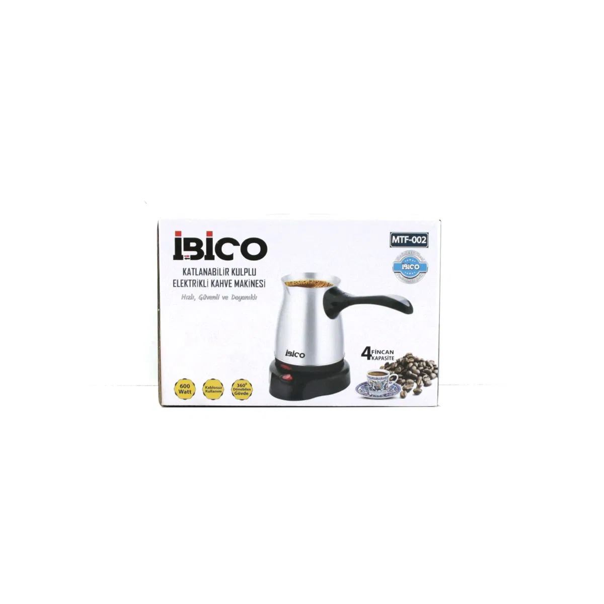 Elektrikli Cezve (Türk Kahve Makinesi) 400 ml 600W Kablosuz 360° Döner görsel 3