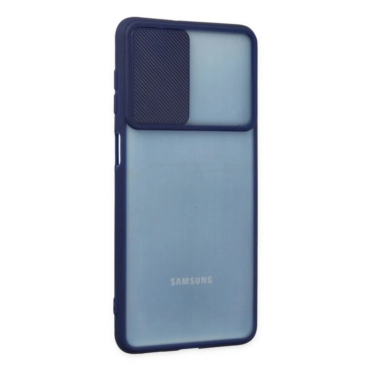 Samsung Galaxy M52 5g Kılıf Palm Buzlu Kamera Sürgülü Silikon - Lacivert görsel 2