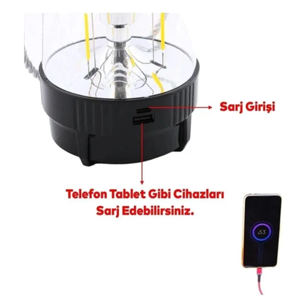 3-in-1 Dönen Disko Işık ve Fanus Fener - 20W Powerbank görsel 5