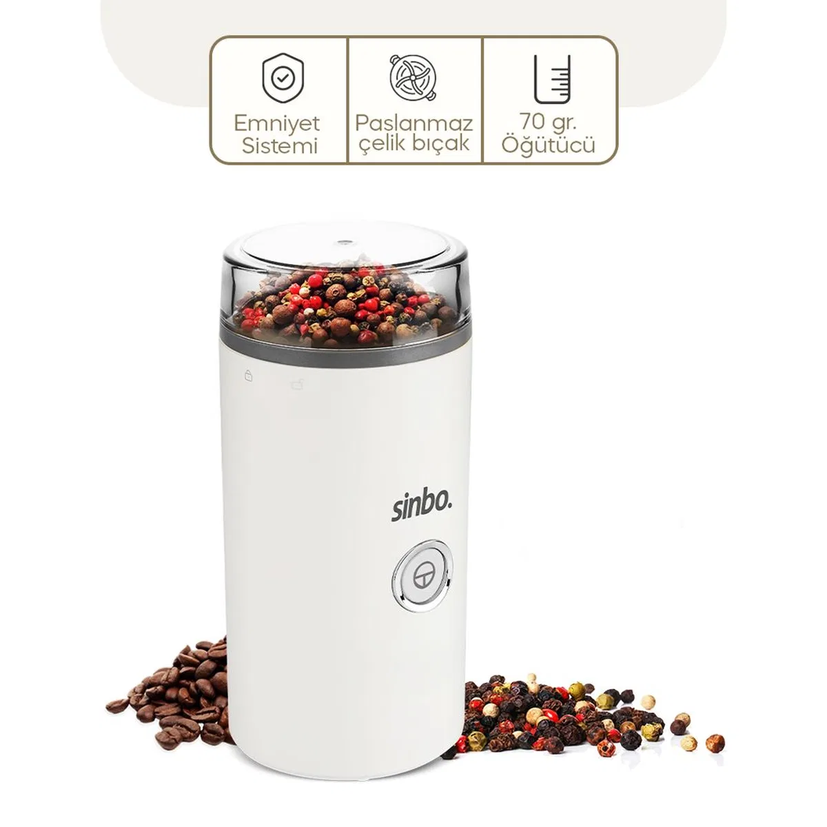 Çelik Bıçaklı Kahve & Baharat Öğütücü 180W (70 g) görsel 2