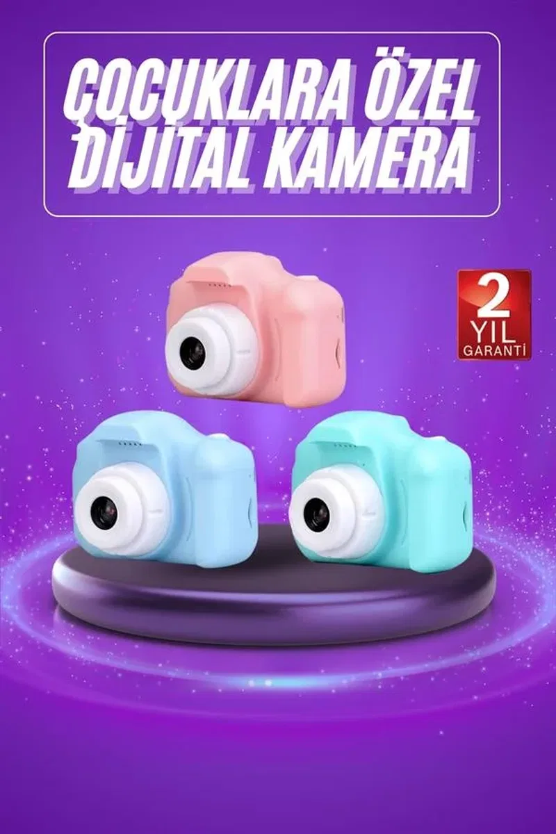 Dijital Fotoğraf Makinesi Çocuk Mini 1080p HD Kaliteli Renkli görsel 2