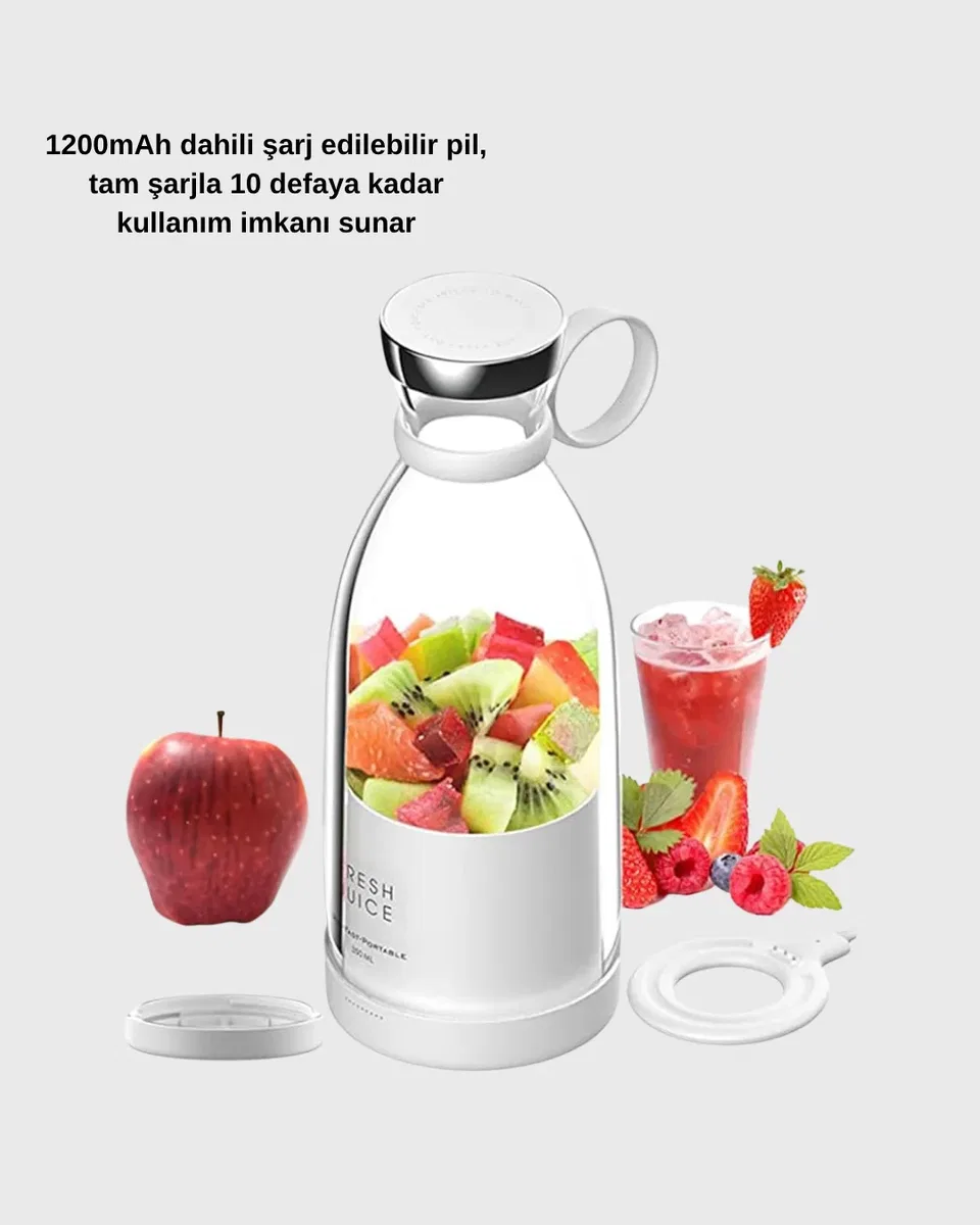 Kablosuz Taşınabilir Mini Blender – USB Şarjlı, 1200mAh görsel 4
