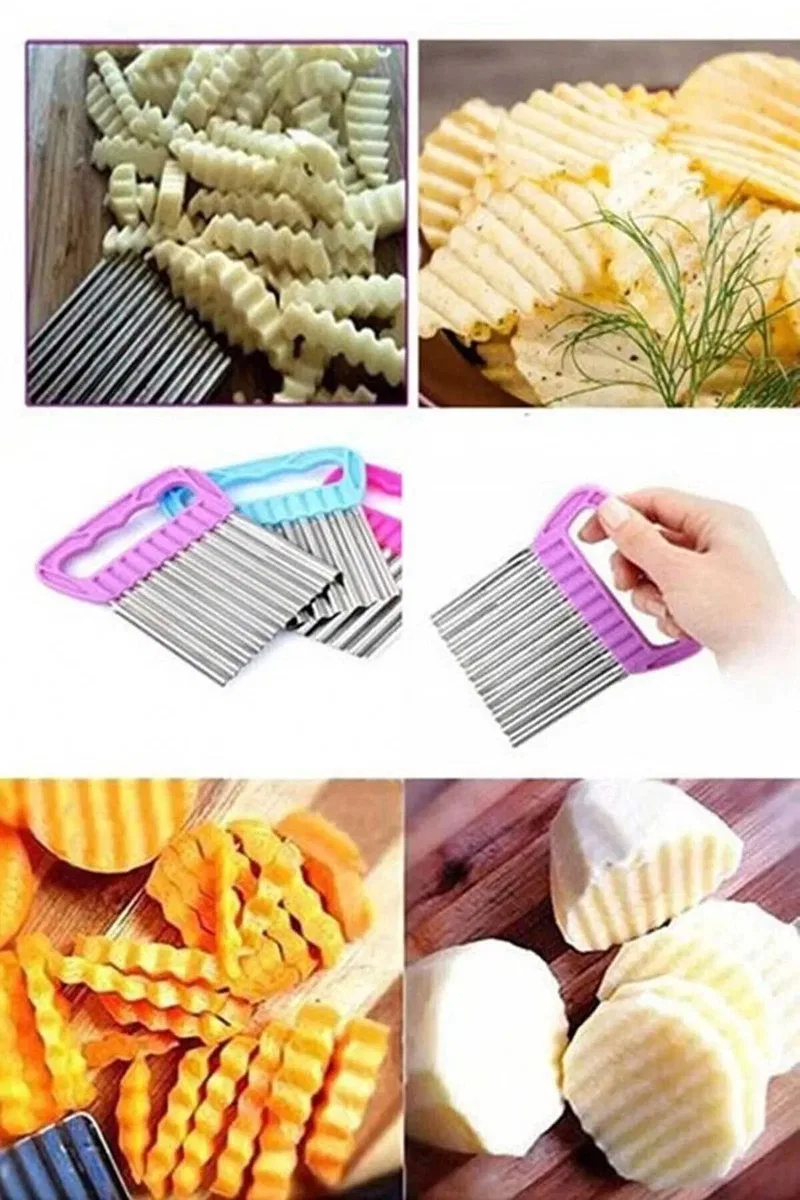 Özel Tutacaklı Şekilli Sebze Ve Meyve Kesme Aleti Cips Doğrayıcı Royaleks-35126 görsel 3