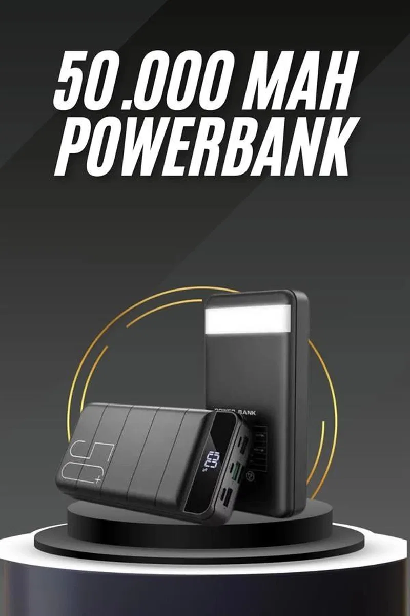 50. 000 Mah Led Dijital Göstergeli Usb Çıkışı Powerbank görsel 2