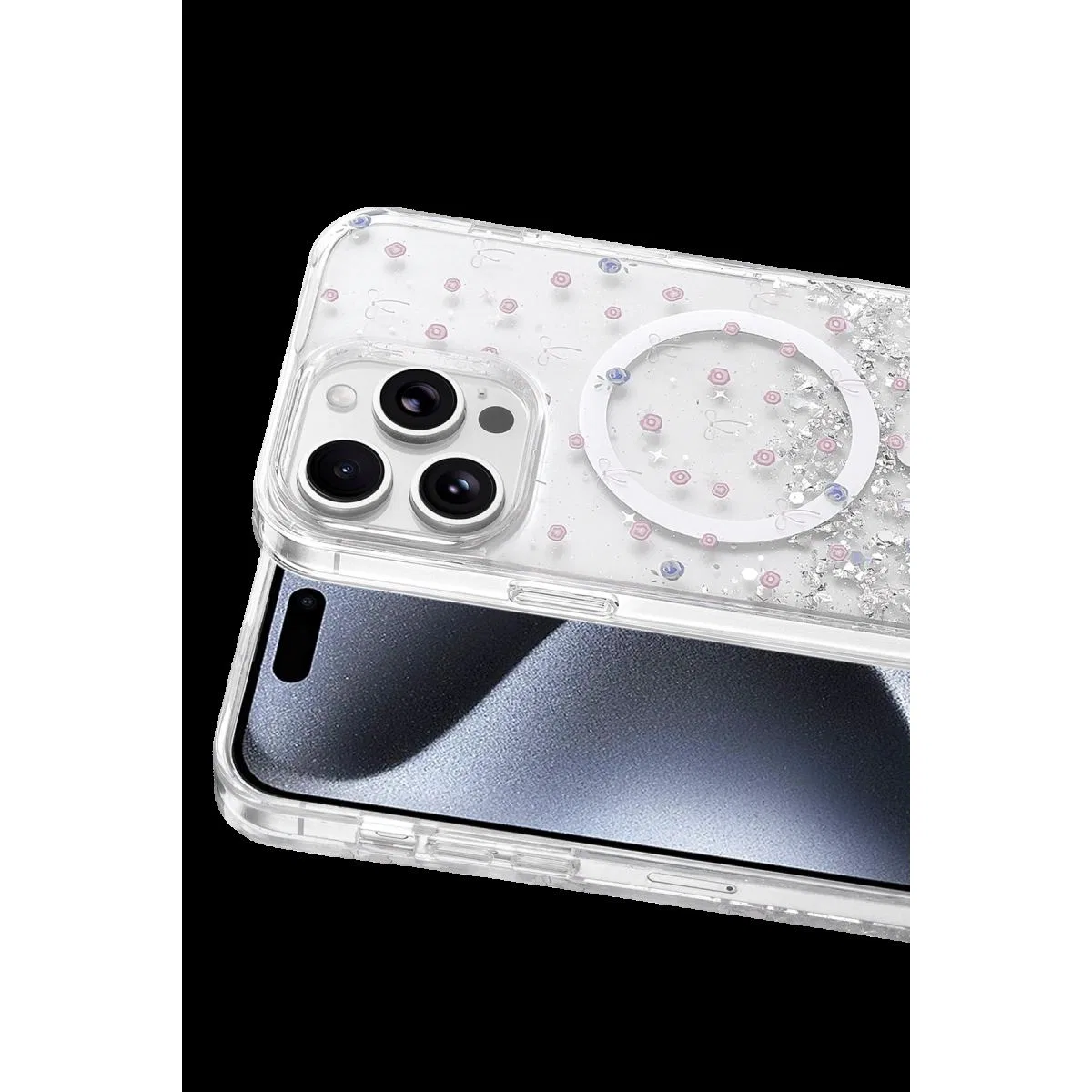 Onegif Apple İphone 14 Pro Max Misk Simli Magsafe Kapak - Desen 1 görsel 2