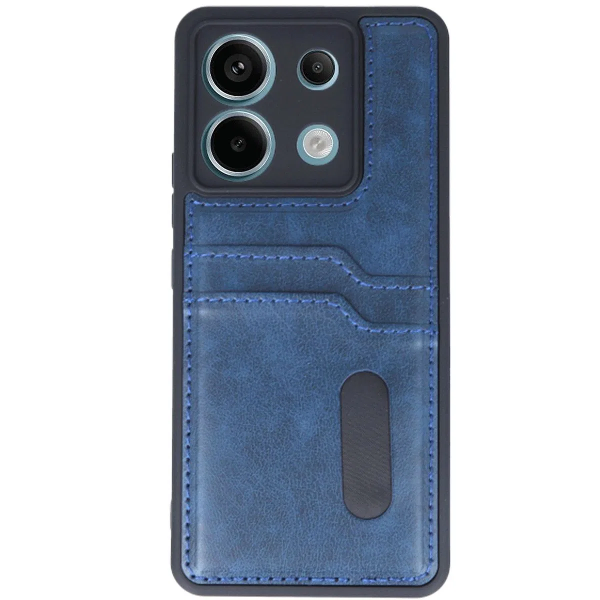 Xiaomi Redmi Note 13 Pro 4g Kılıf Sara Kartvizitli Deri Kılıf - Lacivert görsel 2