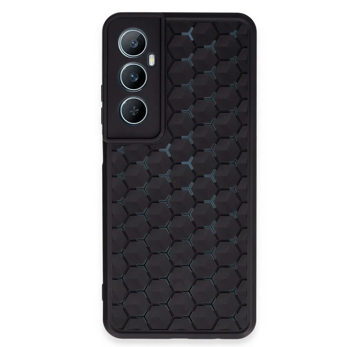 Realme C65 Kılıf Petek Silikon Kapak - Siyah görsel 2