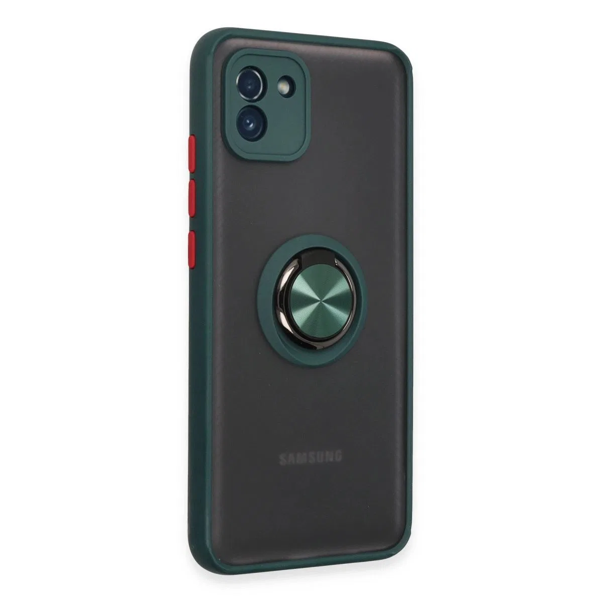Samsung Galaxy A03 Kılıf Montreal Yüzüklü Silikon Kapak - Yeşil görsel 2