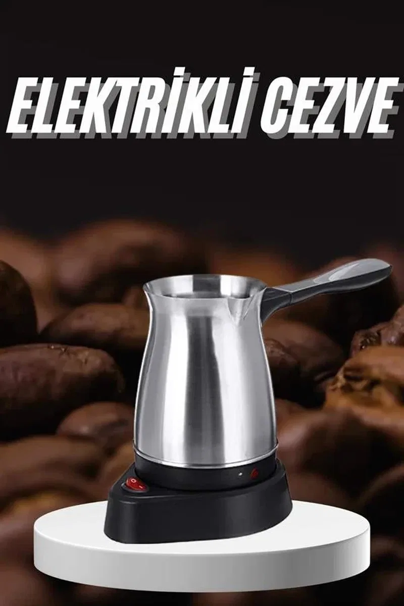 Paslanmaz Çelik Türk Kahvesi Makinesi 6 Fincan Kpasiteli Elektrikli Cezve görsel 2