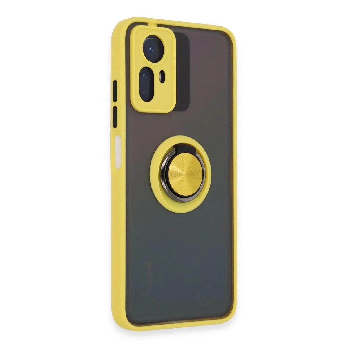Xiaomi Redmi Note 12s Kılıf Montreal Yüzüklü Silikon Kapak - Sarı görsel 2