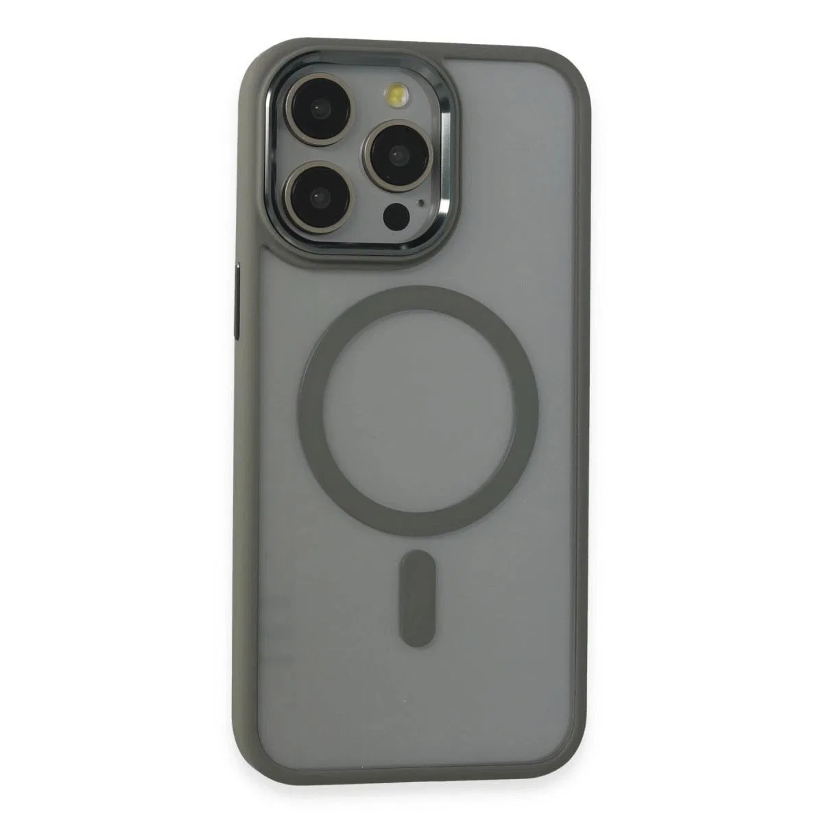 Apple İphone 15 Pro Max Kılıf Room Magneticsafe Silikon - Gri