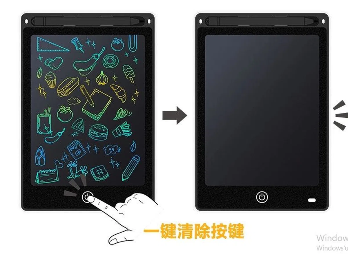 20 Inc Renkli Lcd Grafik Dijital Kalemli Çizim Tableti Yazı Tahta Not Yazma Eğitim Tableti Siyah görsel 2