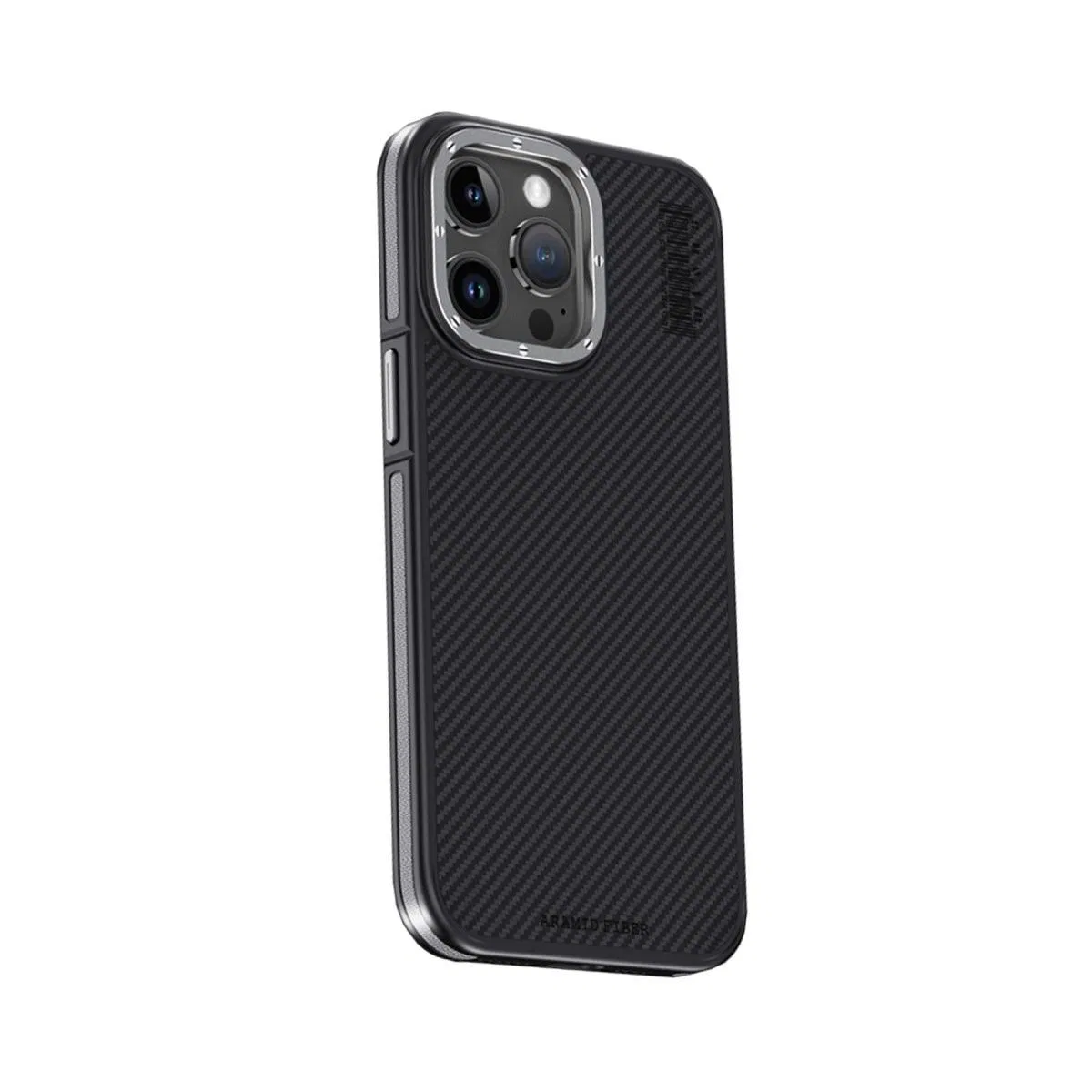 Joko Apple İphone 15 Pro Max Kılıf Aramid 600d Kevlar Karbon Fiber Magsafe Kapak - Gri