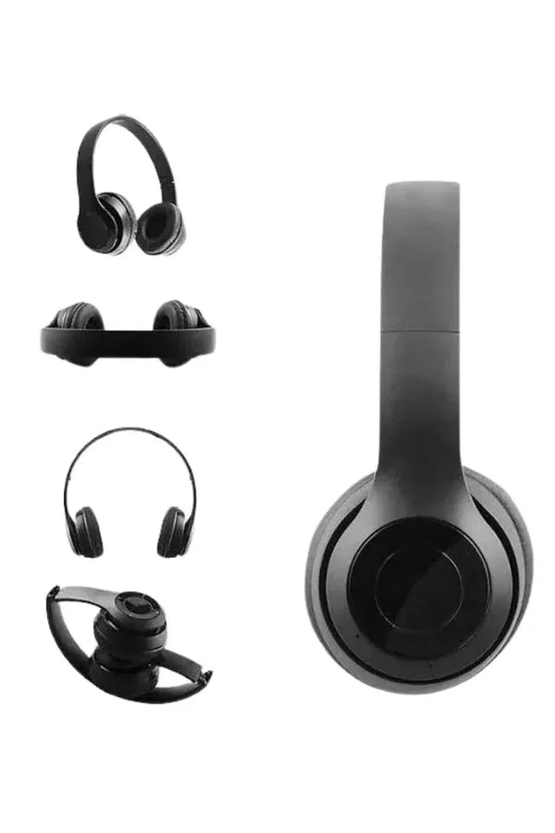 Bluetooth Kablosuz Kulaklık Siyah Wireless 5. 0 Kulak Üstü Uzun Pil Ömrü görsel 4