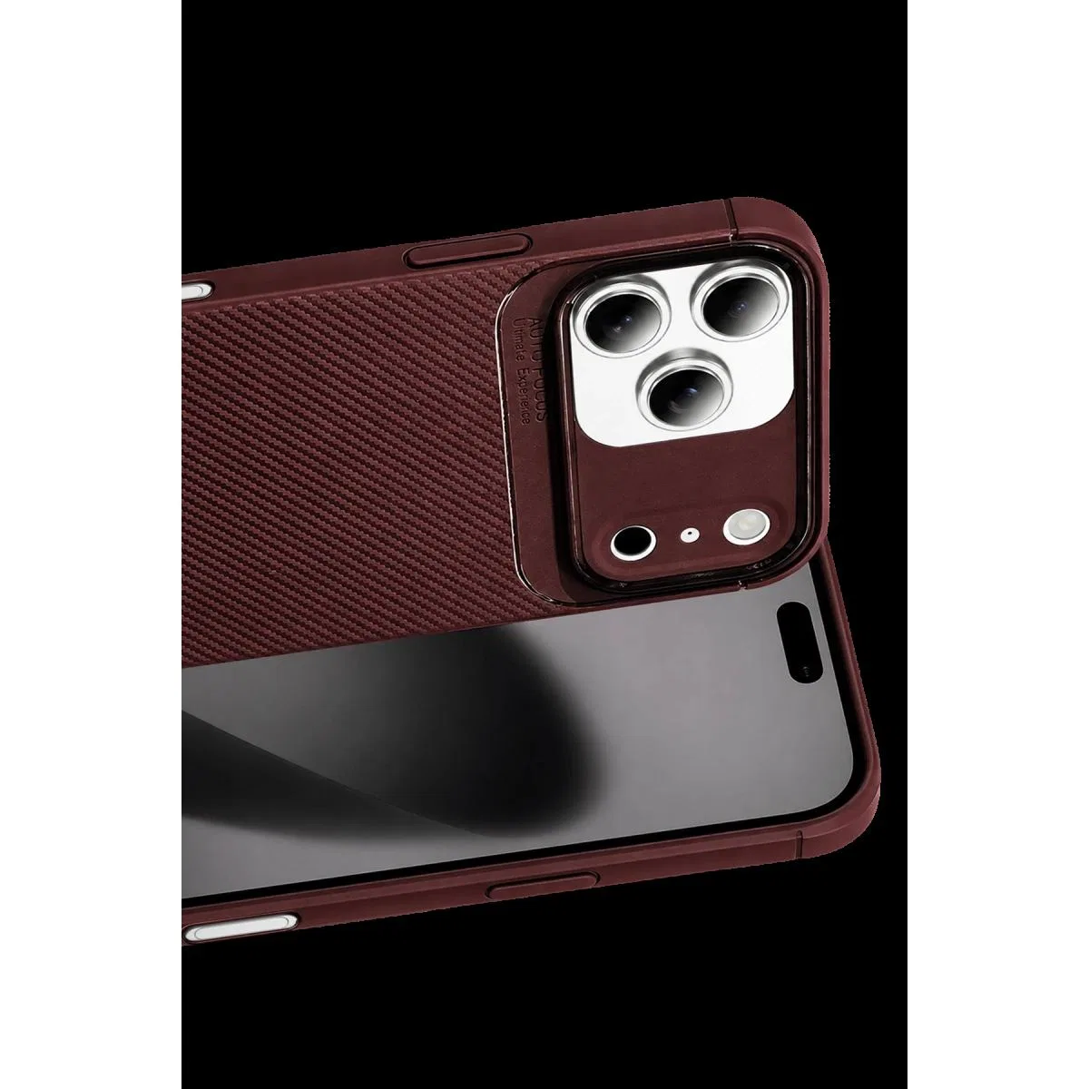 Newface Apple İphone 17 Pro Auto Focus Karbon Kapak - Bordo görsel 2