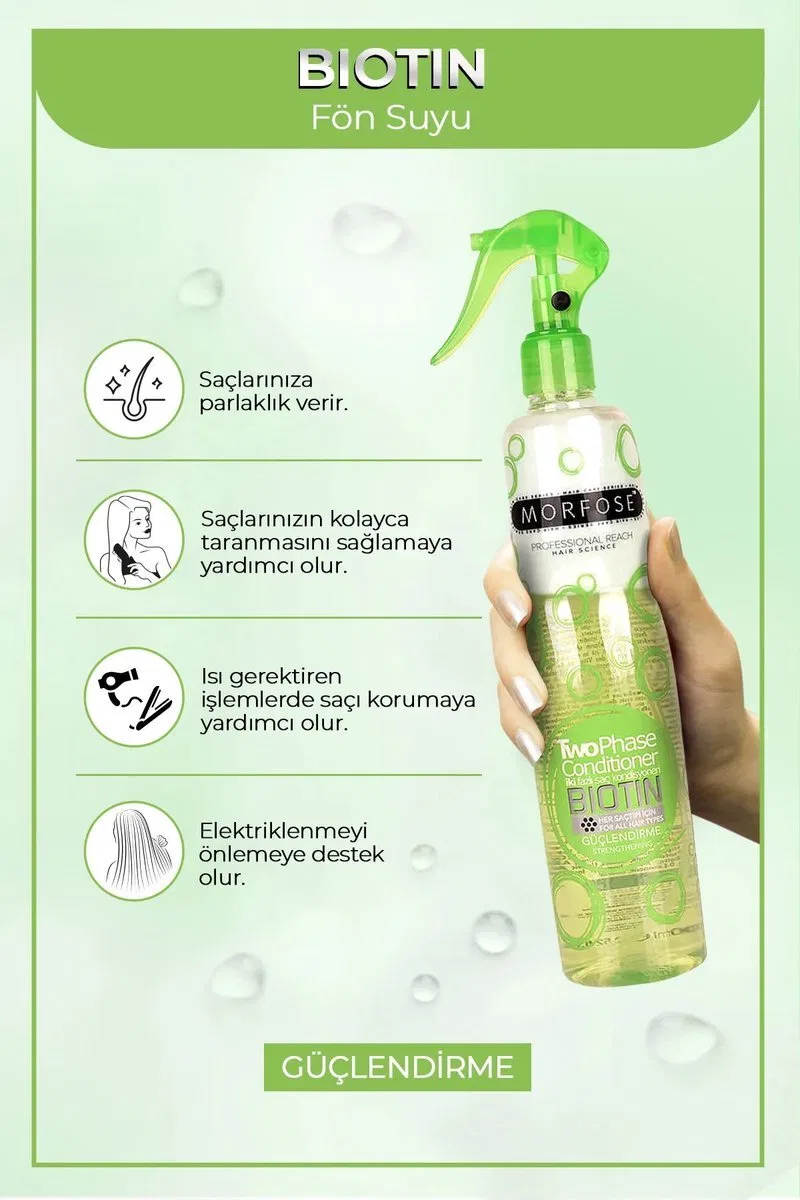 Biotin Çift Fazlı Saç Kondisyoner Fön Suyu 400 ML - mrfs görsel 3