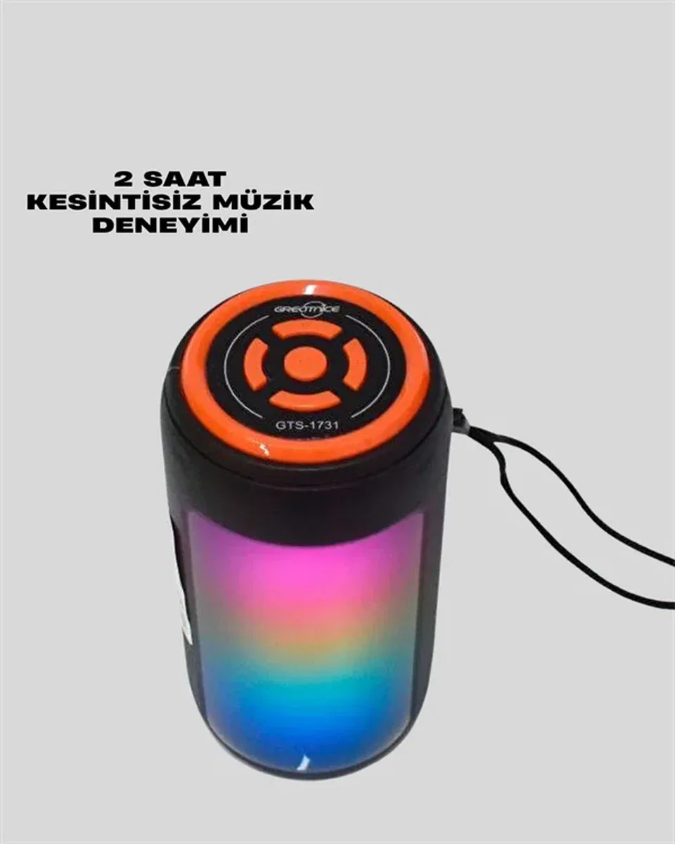 GTS 1731 Mini Bluetooth Hoparlör – LED Işıklı, Taşınabilir ve Çok Fonksiyonlu görsel 3