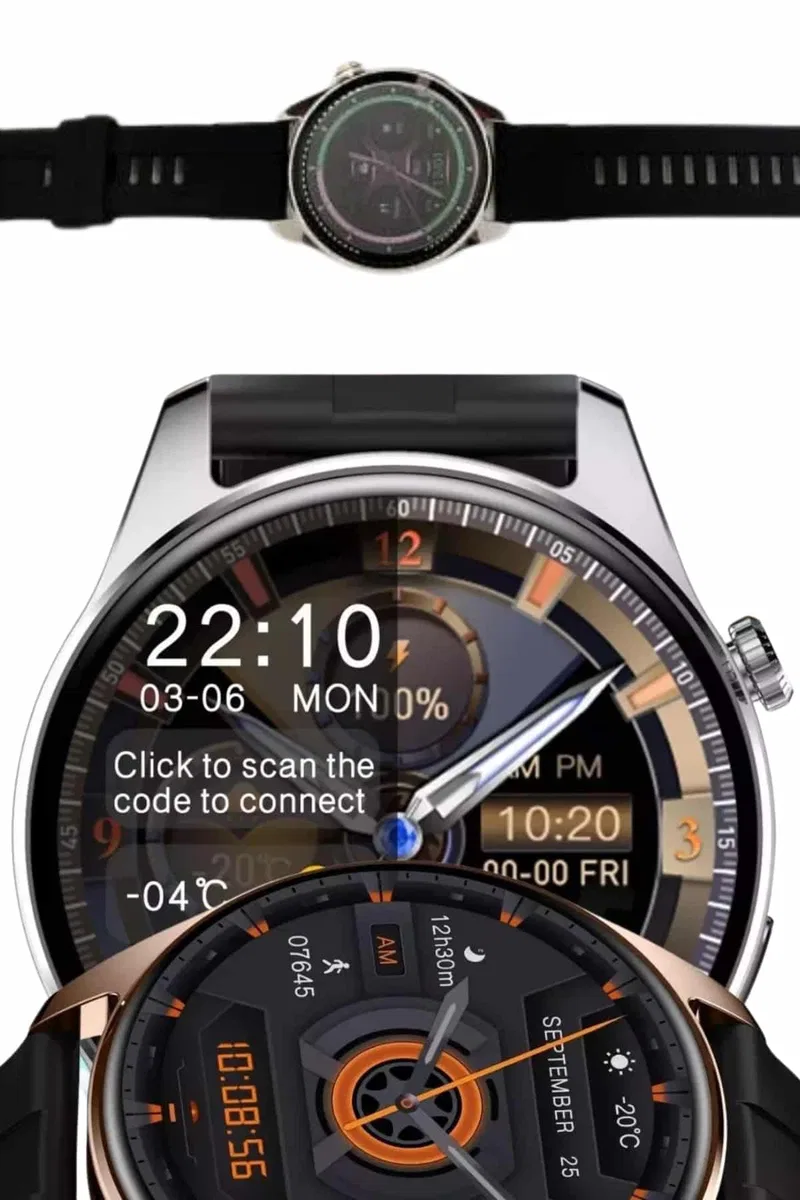 Yeni Nesil Akıllı Saat Çift Kordonlu 1. 5 Inç Yuvarlak Ekran GPS ve NFC Uyumlu görsel 4