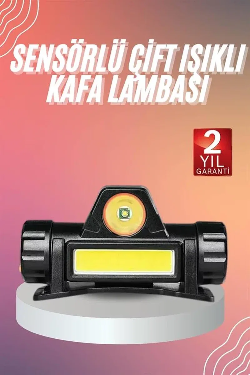 Kafa Lambası Çalışma Işığı Kafa Feneri Şarjlı Mıknatıslı Fenerli görsel 2