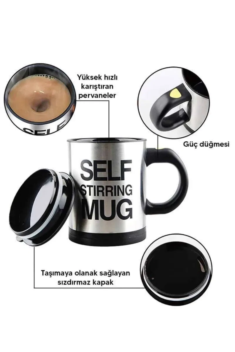 Karıştırıcı Özellikli Mikser Kupa Bardak Kompakt Taşınabilir Mug görsel 3