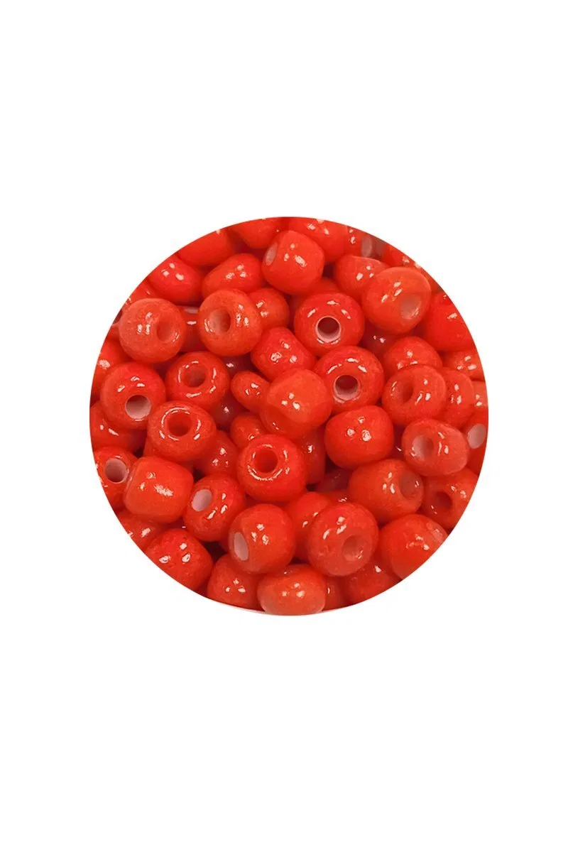 Dökme Cam Kum Boncuk Büyük Boy (6/0) 4 mm - 20 Gram - Turuncu - BNC101 görsel 2