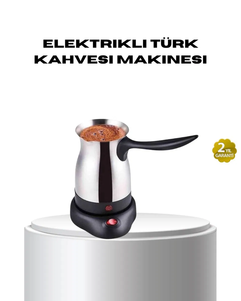Paslanmaz Çelik Elektrikli Cezve 800w 6 Fincan Kapasiteli