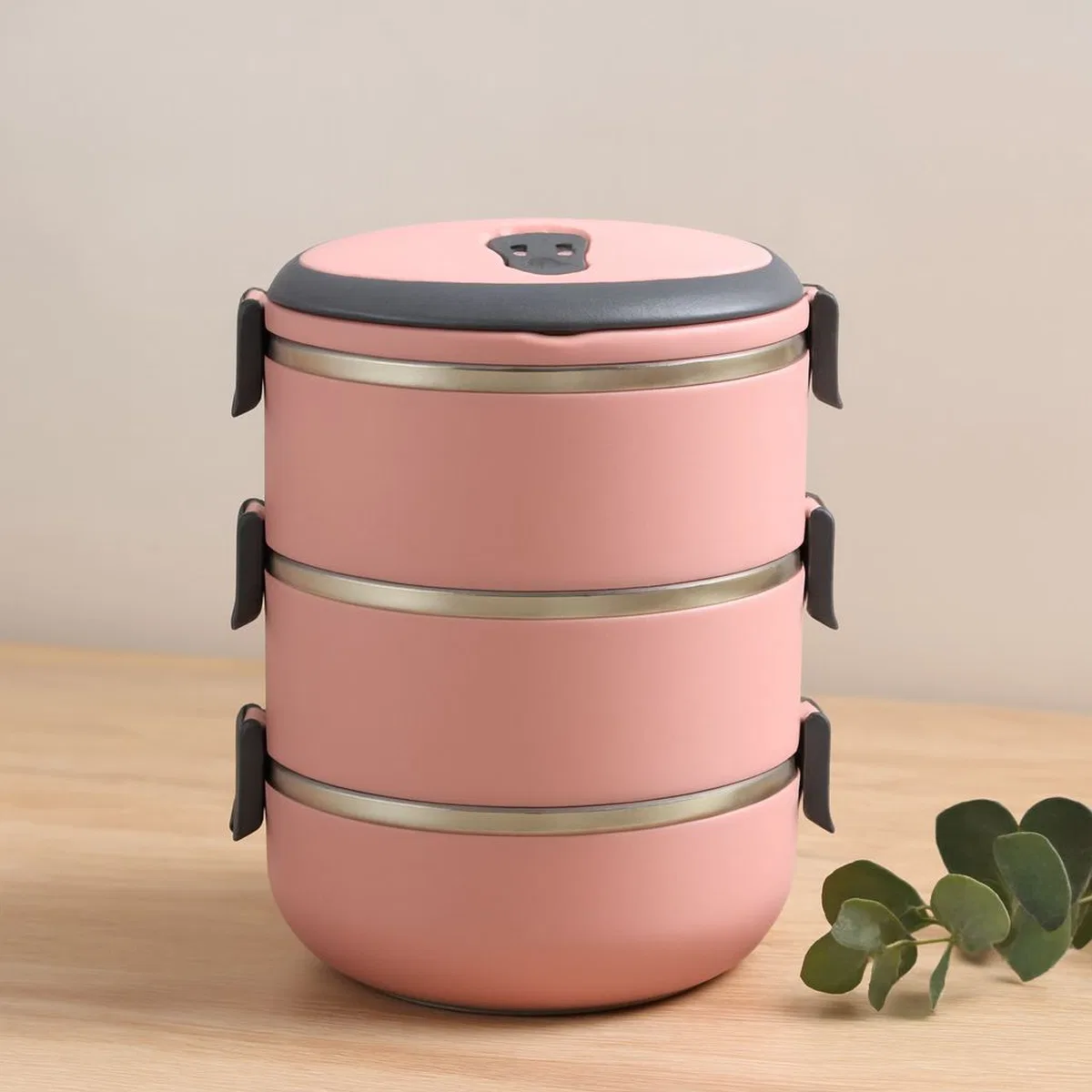 3'lü 1. 8L Sefer Tası Saklama Kabı - Açık Pembe