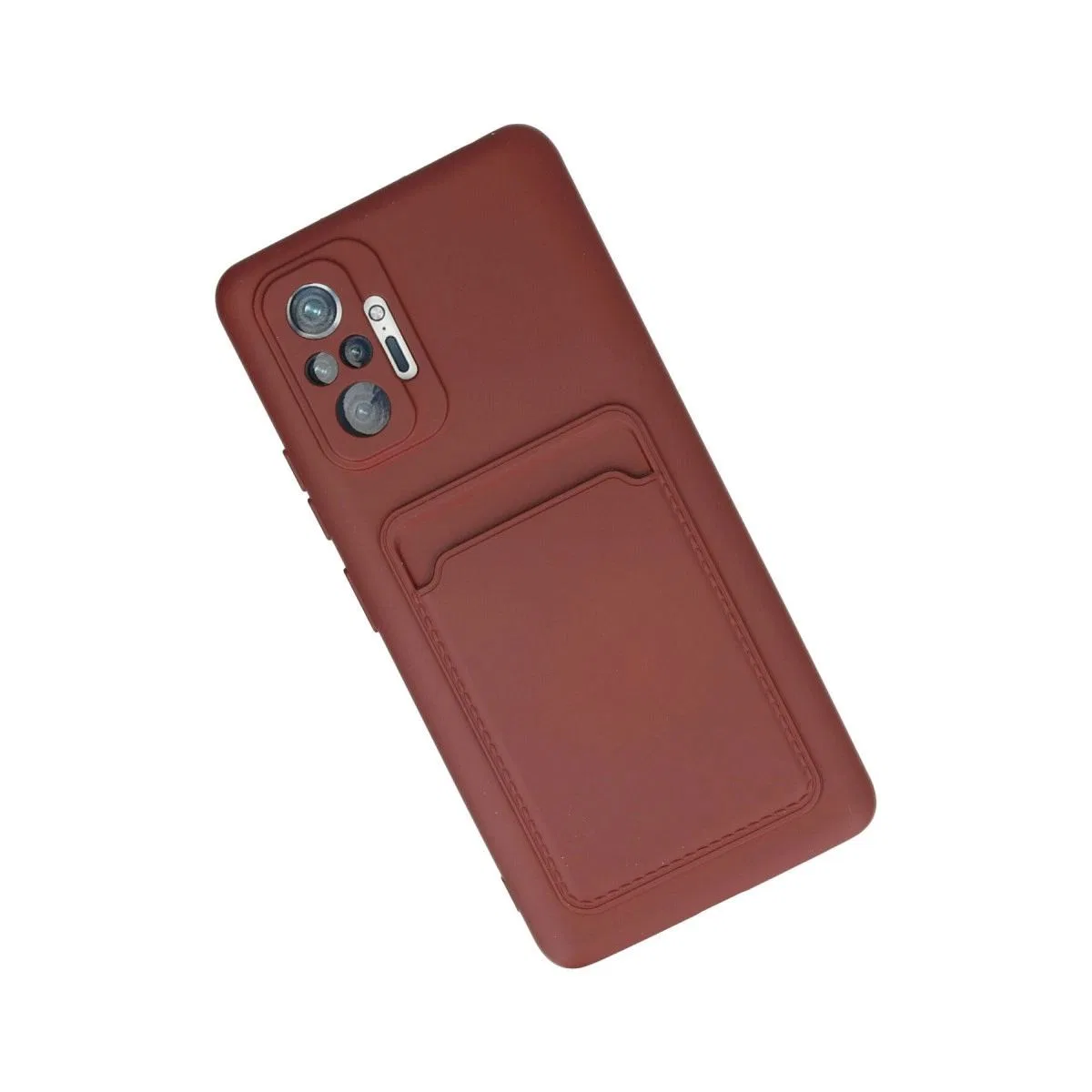 Xiaomi Redmi Note 10 Pro Kılıf Kelvin Kartvizitli Silikon - Bordo görsel 3