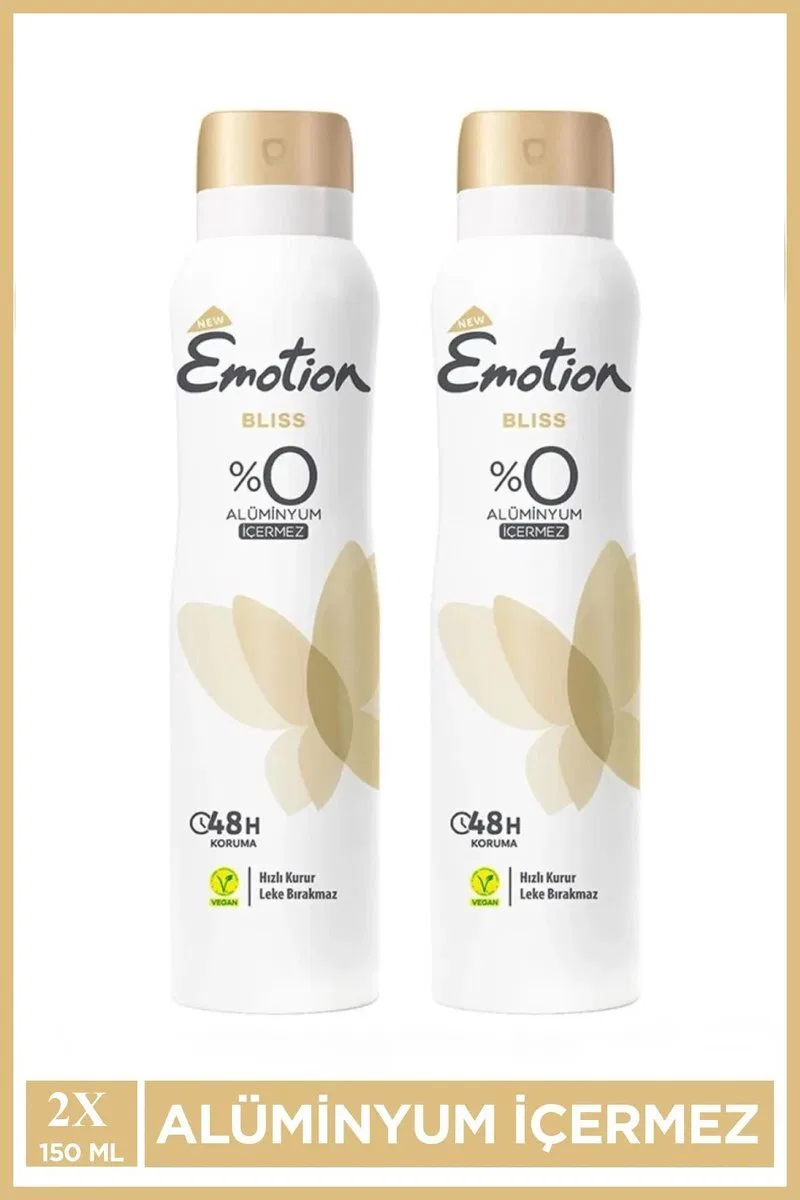 2 Adet Emotion Bliss Kadın Vegan Deodorant 150 Ml Hızlı Kurur, Leke Bırakmaz