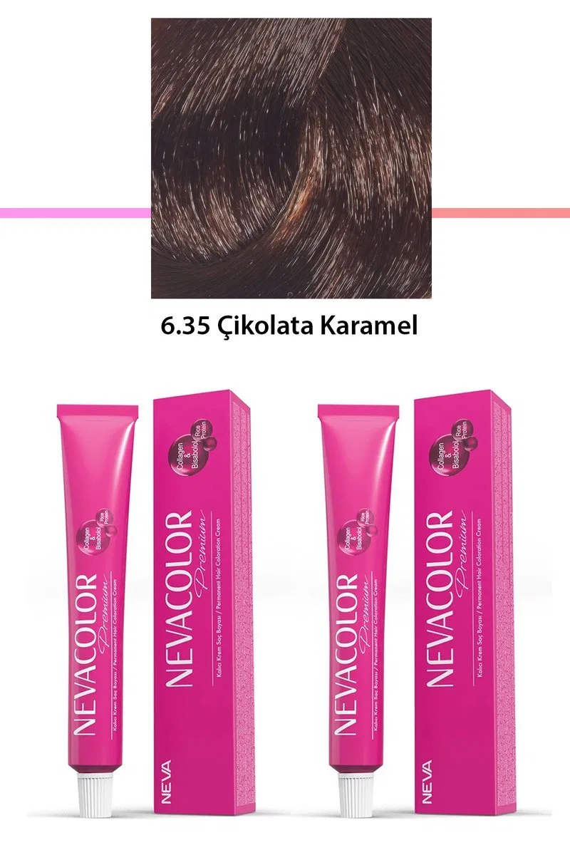 2 li Set Premium 6. 35 Çikolata Karamel - Kalıcı Krem Saç Boyası 2 X 50 g Tüp