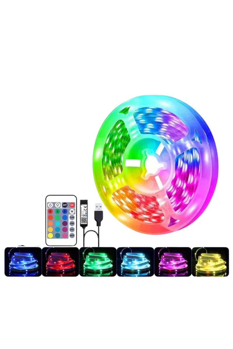 RGB Şerit Led 10 Metre Led Işık Kumanda ile Kontrol RGB görsel 5