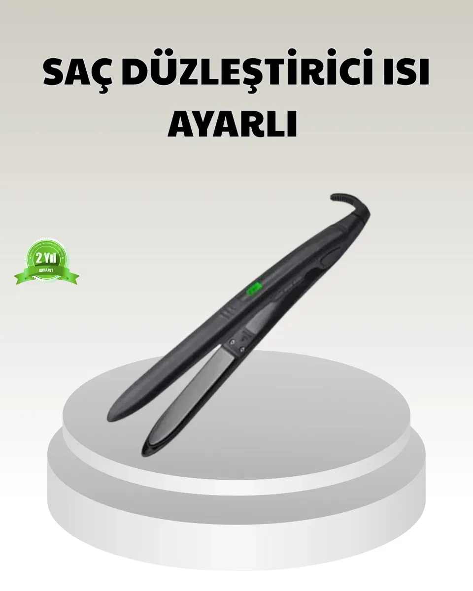 Dijital Ekranlı Isı Ayarlı Saç Düzleştirici – Titanyum Plaka, Seyahat Dostu Tasarım