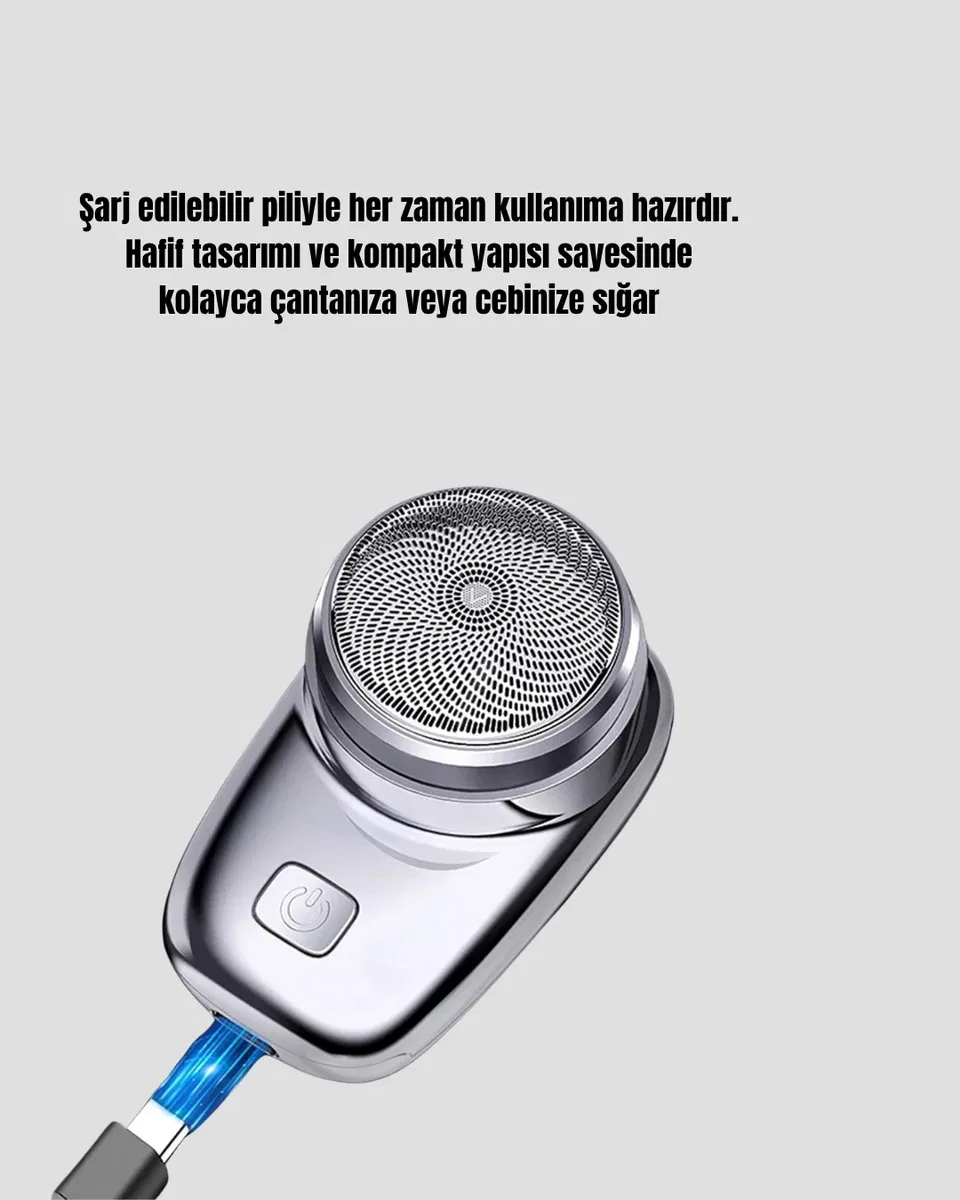 Mini Tıraş Makinesi – Taşınabilir, Şarjlı, Hassas Kesim, Modern ve Dayanıklı Tasarım görsel 4