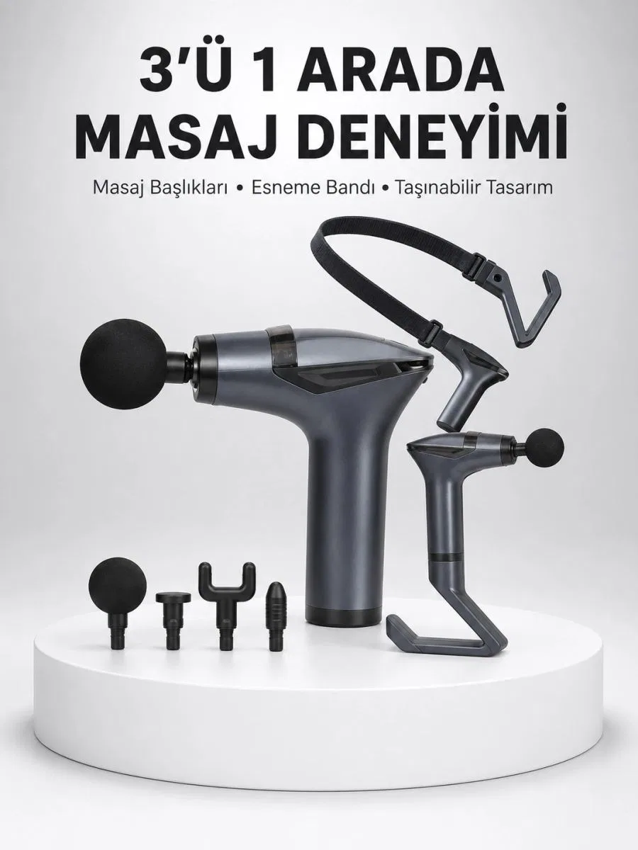 Titreşimli Şarjlı Masaj Aleti 3in1 Fonksiyonel Çok Amaçlı Model Yeni Nesil