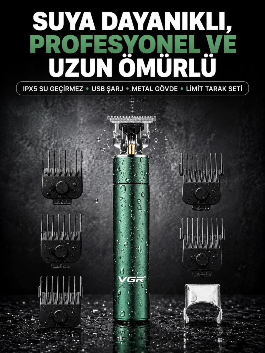 4 Limit Taraklı Ipx5 Su Geçirmez Saç Kesme Makinesi