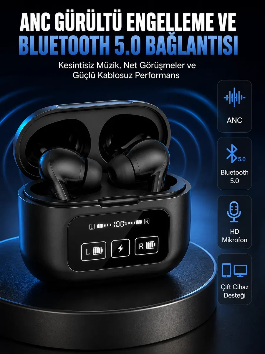 Yeni Nesil Pro Ekranlı Bluetooth Kulaklık 5. 0 Bluetooth