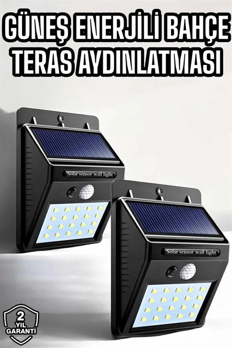 Solar Güneş Enerji Panelli Sensörlü Lamba Enerji Tasarruflu görsel 2