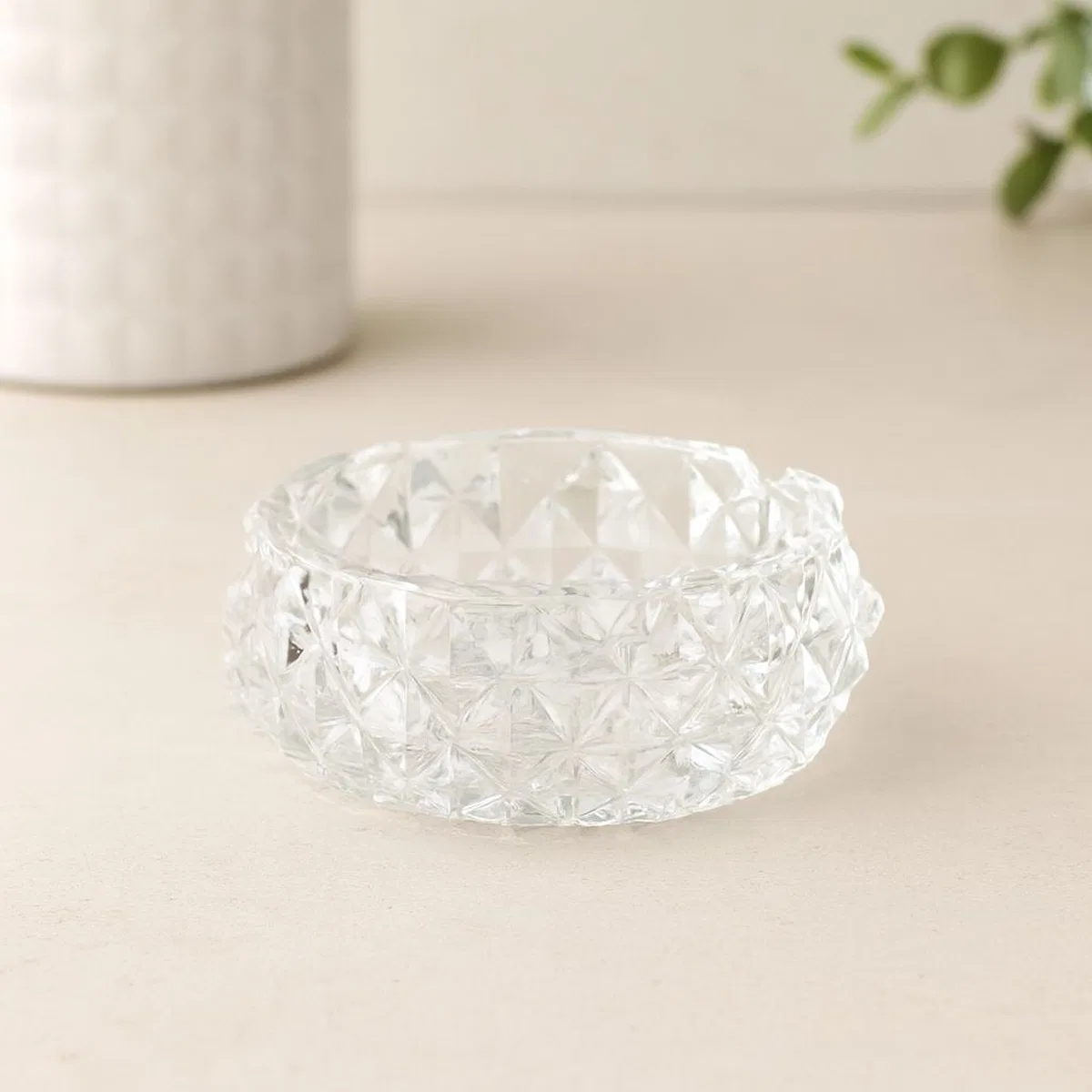 Cam Diamond Kristal Yuvarlak Küllük 11. 2 cm