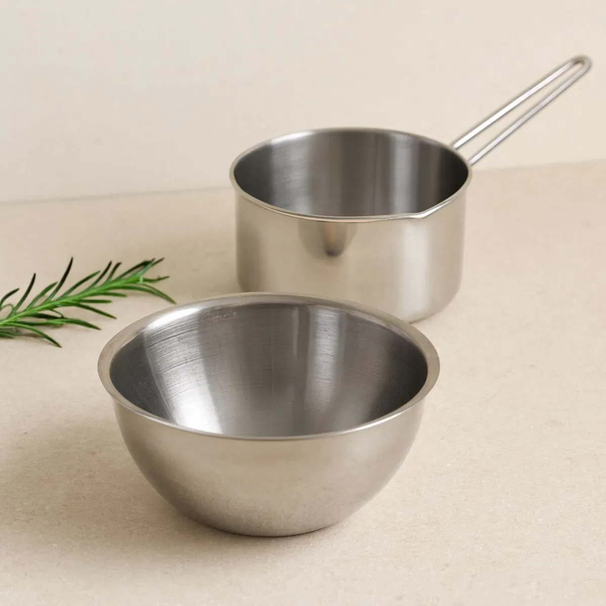 Paslanmaz Çelik 2'li Sosluk ve Sütlük Seti (14cm & 17cm)
