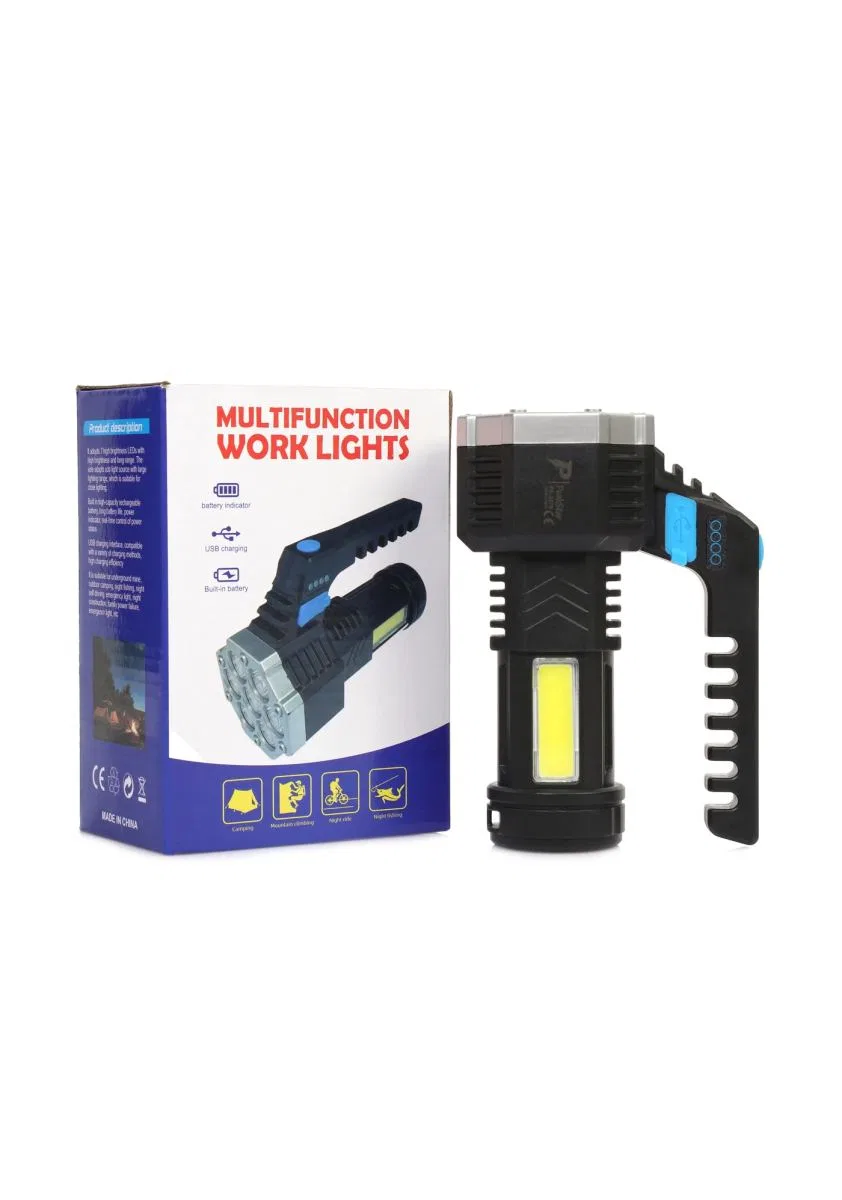 Ps-3879 Usb Şarj Göstergeli Şarj Edilebilir 7*xpe +cob Led El Feneri görsel 2