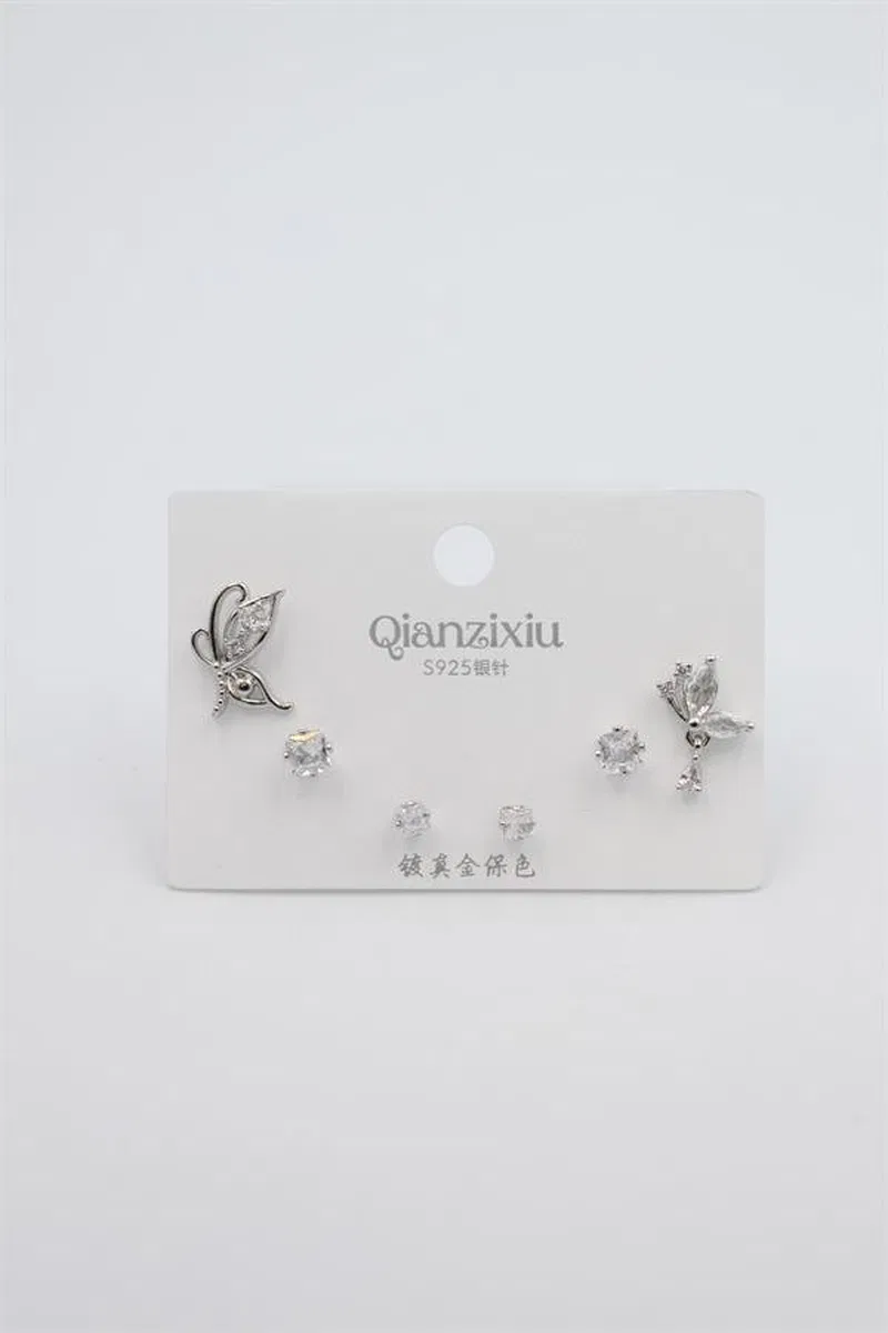 Çoklu Set Küpe - Gümüş görsel 2