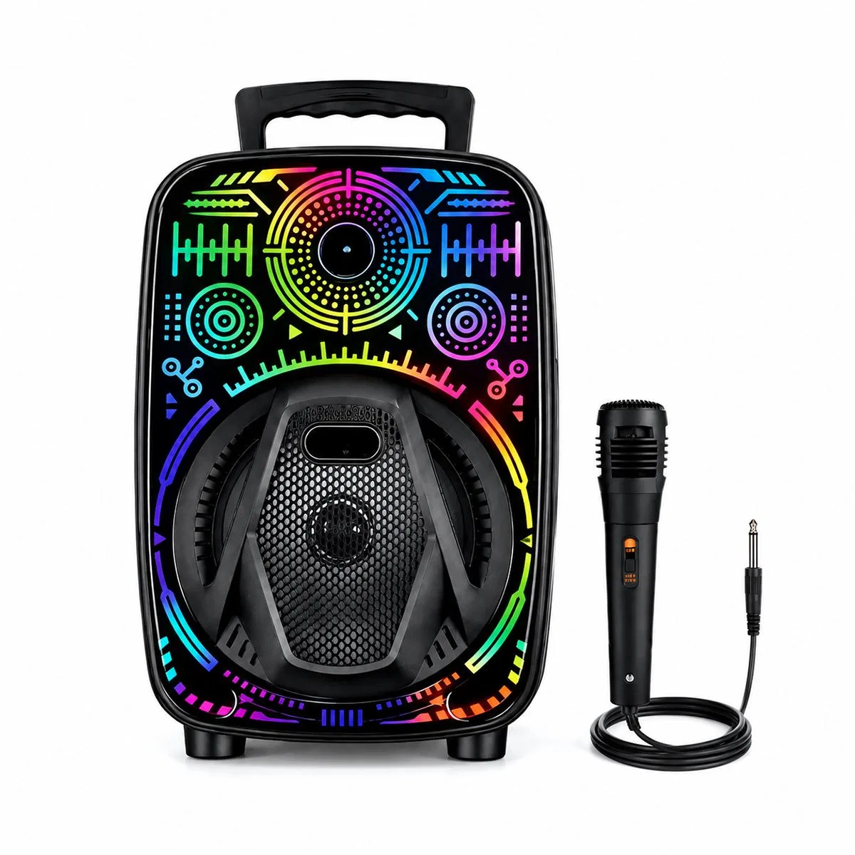 Karaoke Bluetooth hoparlör mikrofonlu 8 inç RGB görsel 2