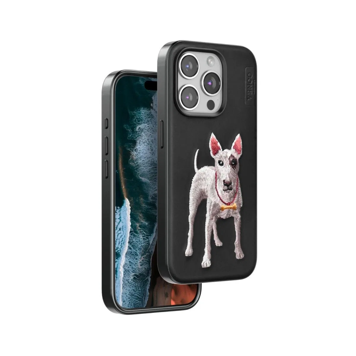 Venco Apple İphone 15 Pro Perma Desenli Kapak - Siyah görsel 2
