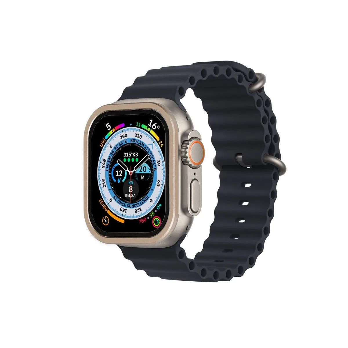 Apple Watch Ultra 49mm Alüminyum Kasa Cam Ekran Koruyucu - Gold görsel 2